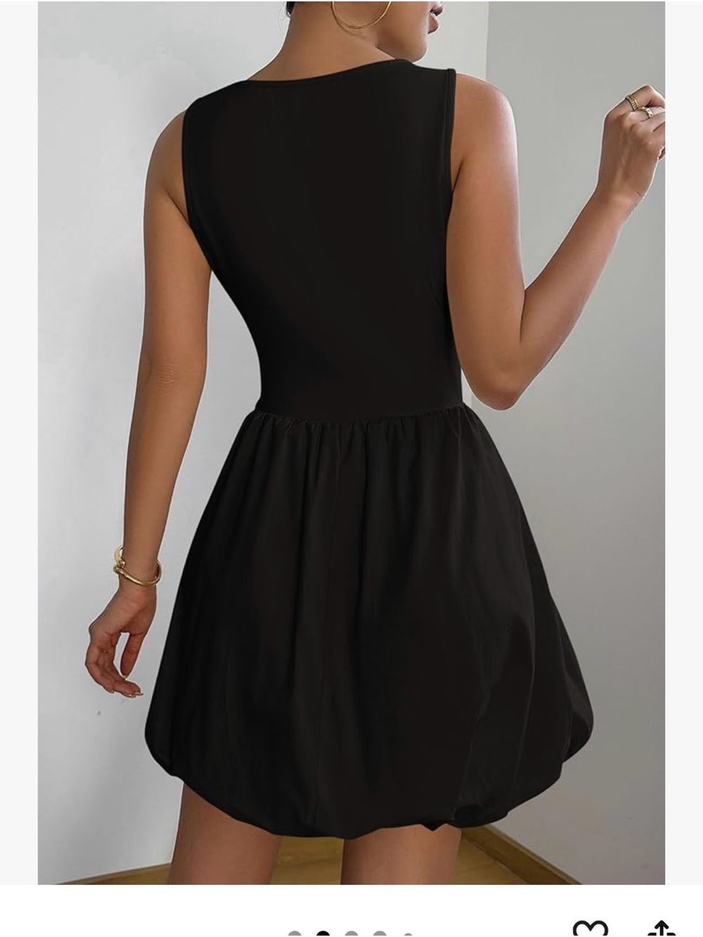 Pretty Garden Black Sleeveless Fit-and-Flare bubble hem mini Dress - Picture 2 of 4